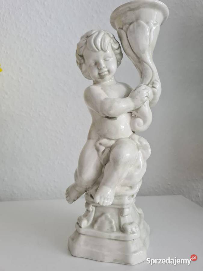 Porcelanowa figurka sygnowany świecznik Gorlice