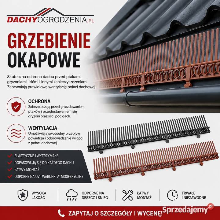 Grzebienie okapowe ochrona wentylacja dachu łódzkie Pajęczno sprzedam