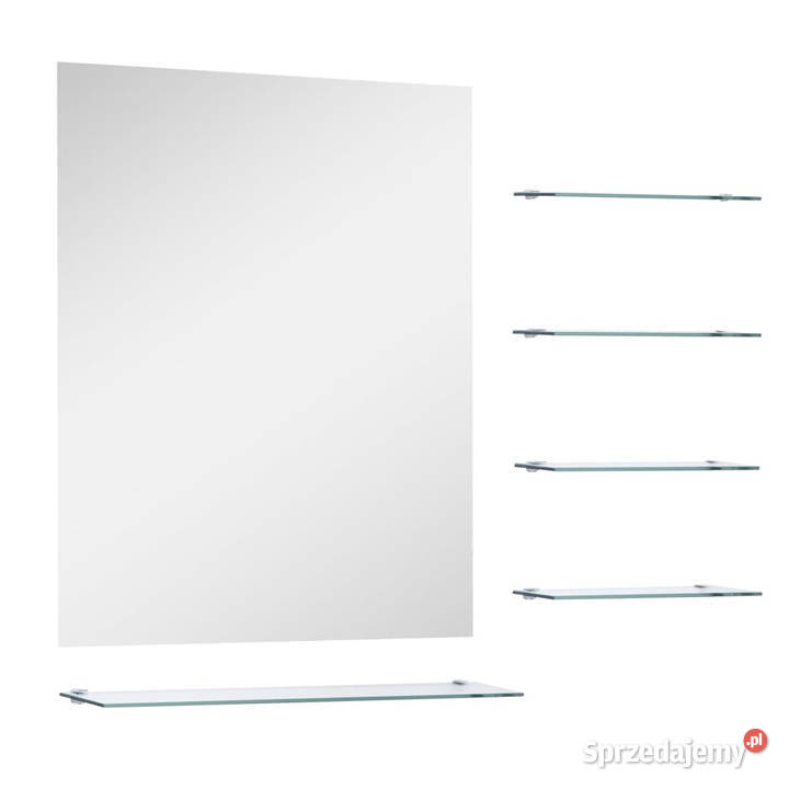 Lustro ścienne z 5 półkami srebrne 50x60 Warszawa sprzedam