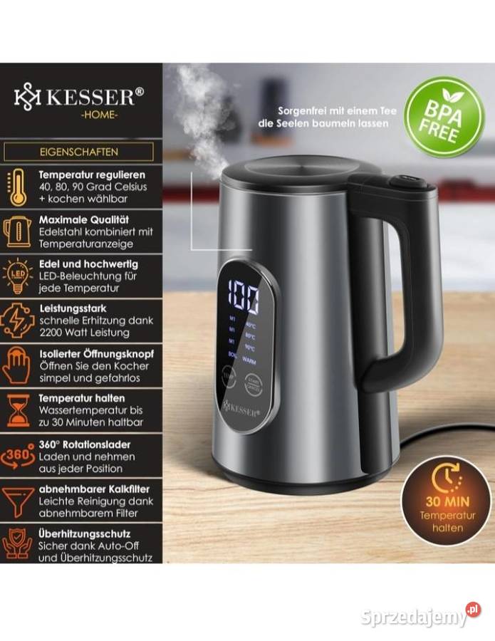 Czajnik elektryczny ze stali nierdzewnej 17 Czajniki