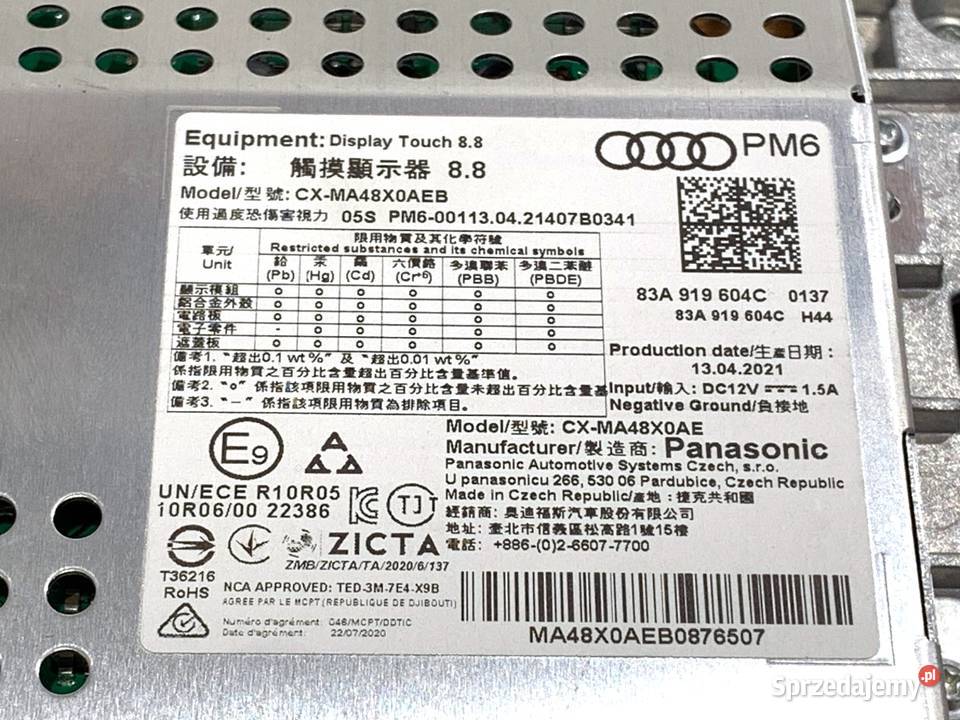 WYŚWIETLACZ AUDI Q3 II 83A919604C EKRAN MONITOR podkarpackie sprzedam
