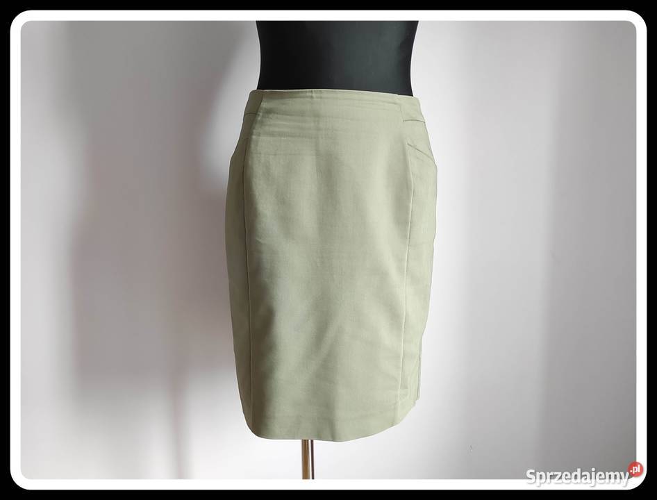 HM ołówkowa spódnica khaki 38 M 40 L bawełniana Płock