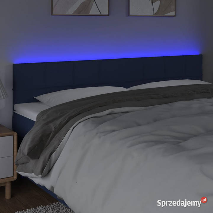 Zagłówek do łóżka z LED niebieski 180x5x7888