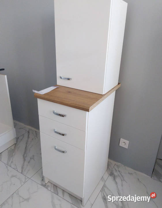 Szafka kuchenna szuflady białybiały połysk blat Przemyśl