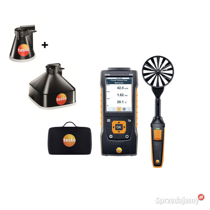 Anemometr Testo 440 z sondą wiatraczkową 100 mm