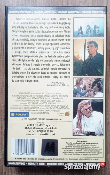 Kaseta DVD Antonio Banderes trzynasty wojownik Warszawa