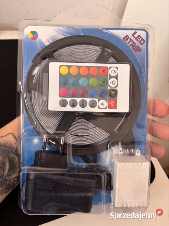 Taśma LED RGB 5m Kompletny Zestaw Pilot Zasilacz Starogard Gdański sprzedam