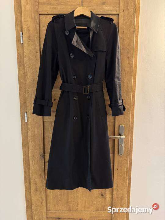 Płaszcz damski XS trencz czarny Massimo Dutti z śląskie Częstochowa
