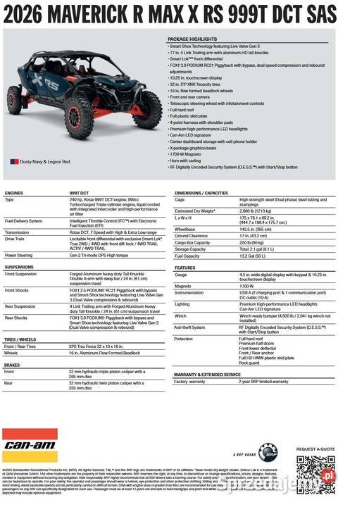 CanAm Maverick R X RS DCT SAS 999T Dusty Navy Nowy Sącz