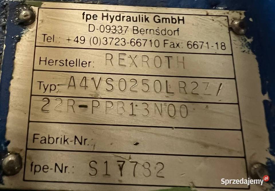Rexroth A4VSO250LR2Z 22R PPB13N00 R910935388 Poznań