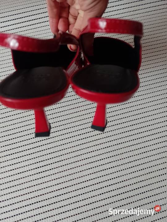 42 ASOS Czerwone niskie czółenka z odkrytą piętą małopolskie Kraków