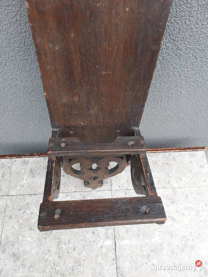 Stara rzeźbiona półka drewniana kwietnik Tczew