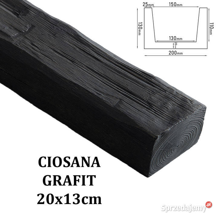Belka Rustykalna Ciosana 20x13 GRAFIT małopolskie Gdów sprzedam