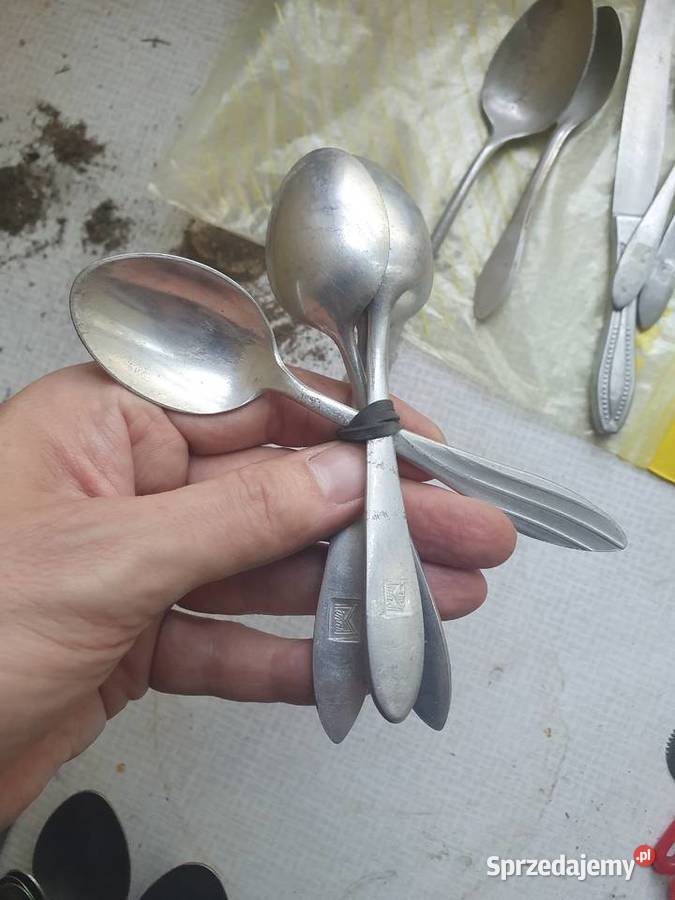 Sztućce aluminiowe stare PRL vintage sprzedam