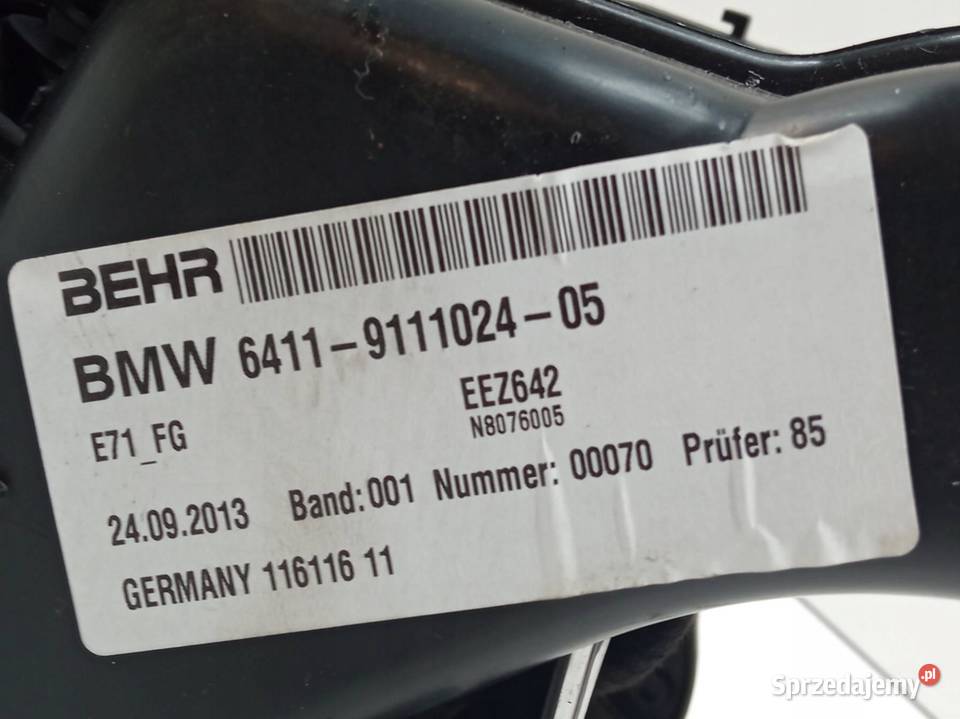 NAGRZEWNICA TYLNA 64119111024 Bmw X6 I 20092014 Rok produkcji 2013 sprzedam