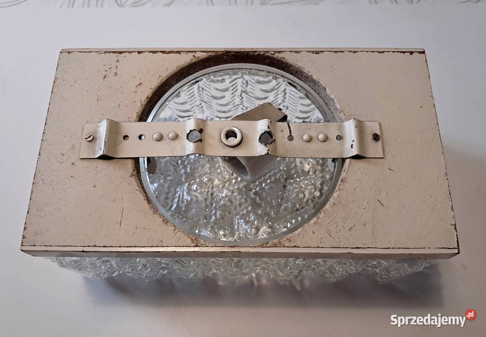 Szklana unikatowa lampa plafon kinkiet z lat 60 sprzedam