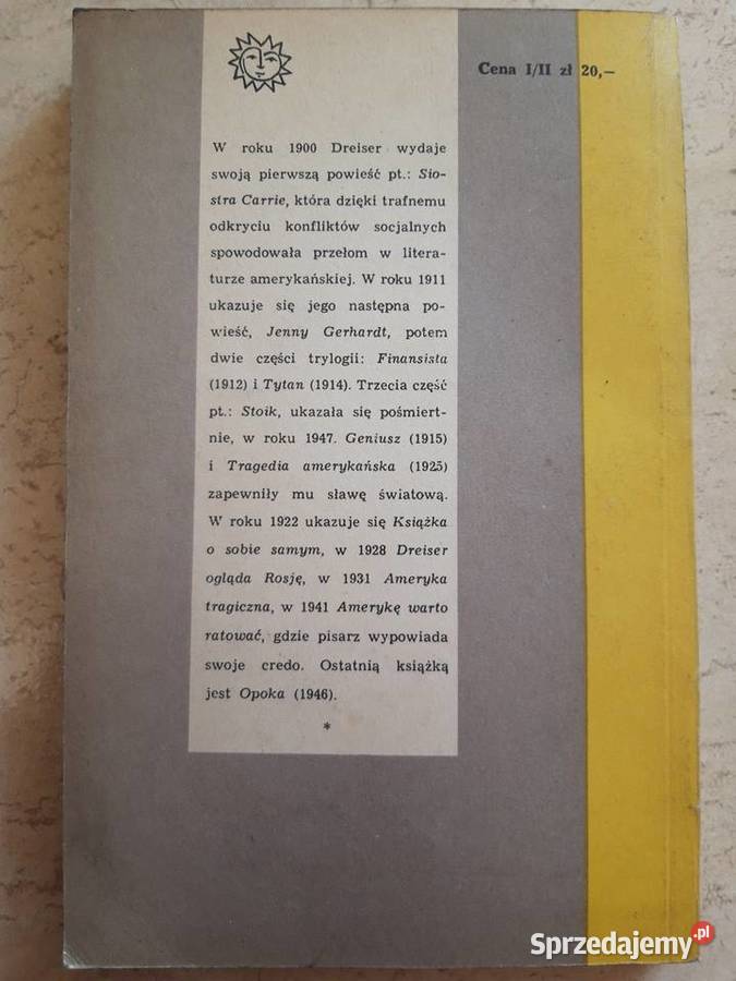 Siostra Carrie Theodore Dreiser tom 2 1961 Bielsko-Biała