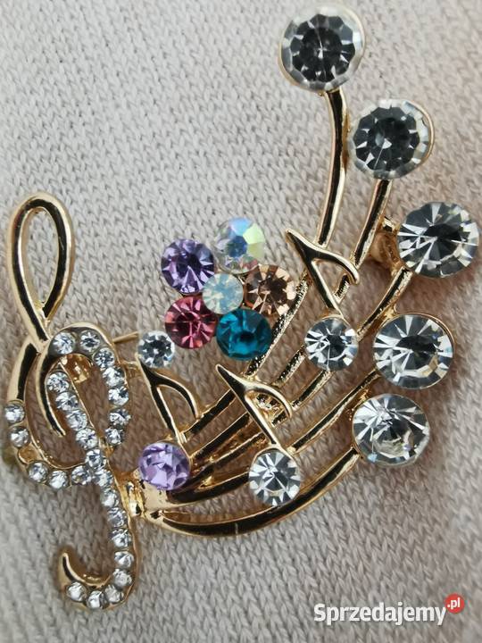 Broszka damska pięciolinia klucz wiolinowy nuty Dla kobiet małopolskie Kraków