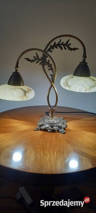 Dwuramienna mosiężna lampa w stylu secesyjnym łódzkie Skierniewice