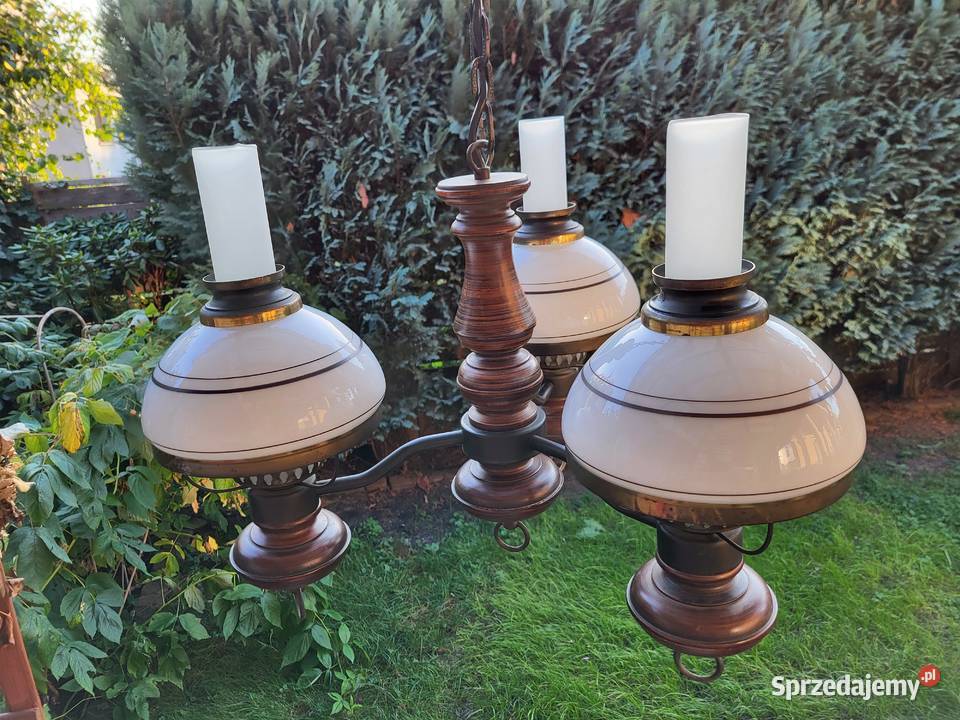 Stara trójramienna lampa wisząca