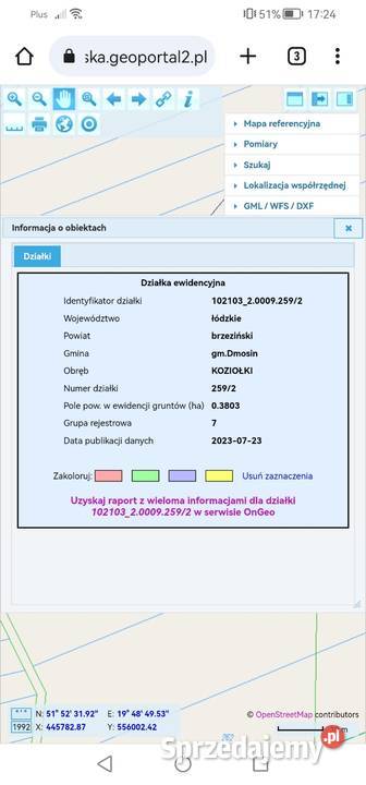 Działka rolna łąka 3800 mkw Koziołki