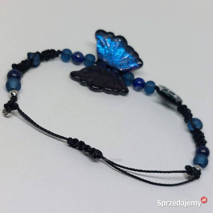 Bransoletka ręcznie robiona z motylem i lapis Lębork