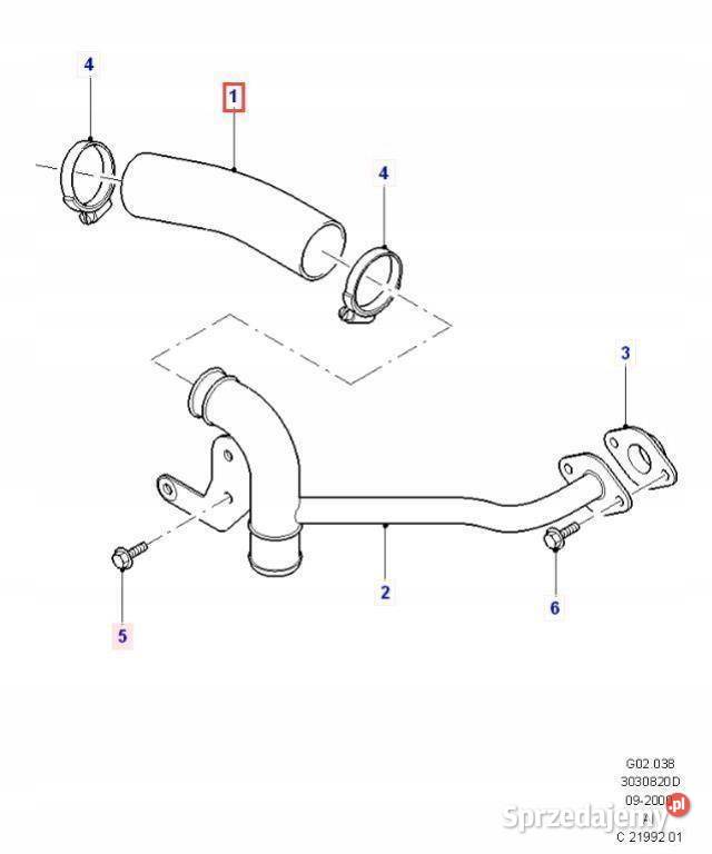 WĄŻ RURA INTERCOOLERA FORD MONDEO MK3 0107 20 Węże chłodnicy