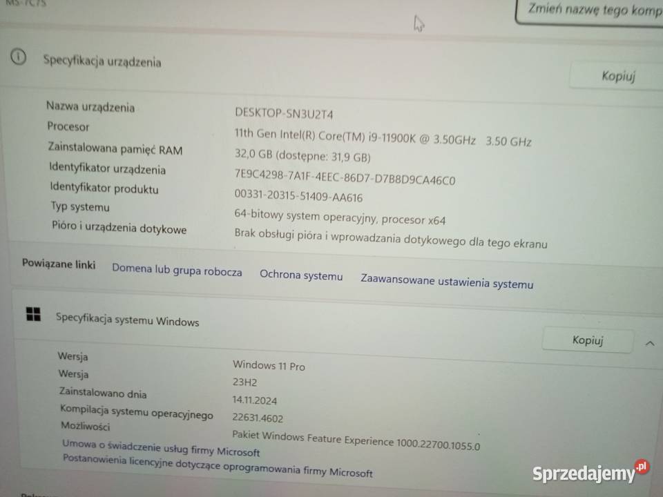 Rtx 4080 msi Intel core i9 11900k 32gb dysk 2tb Pozostałe warmińsko-mazurskie Olsztyn