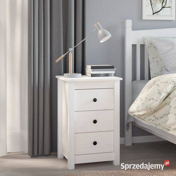 vidaXL Szafka nocna biały 40x35x615 lite drewno Szafki Warszawa
