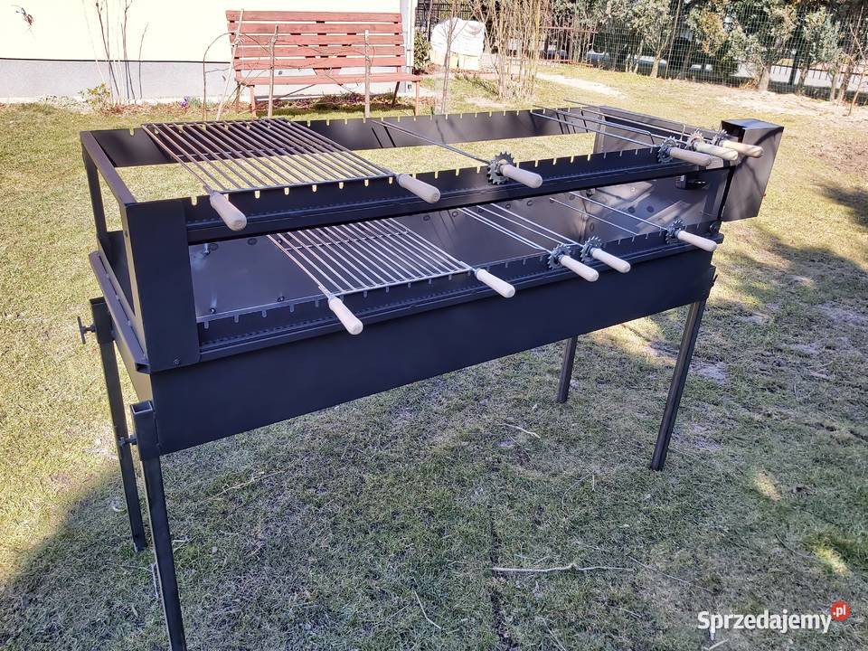 GRILL WĘGLOWY Z NAPĘDEM GASTRONOMICZNY 150x50x50 Pogwizdów