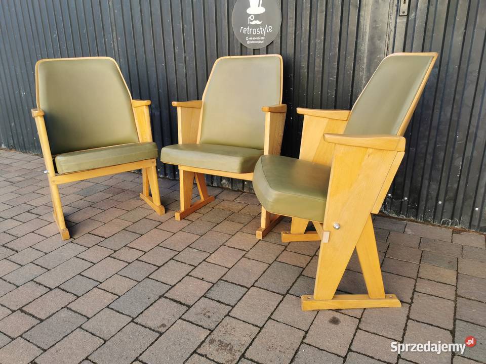 Fotel kinowy lata 60 Czechosłowacja PRL Vintage Pogórze