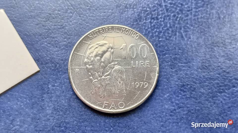 Stare monety 100 lir 1979 FAO Włochy Lesko