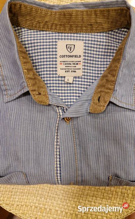 Męska KOSZULA marki Cottonfield rozmiar L niebieski