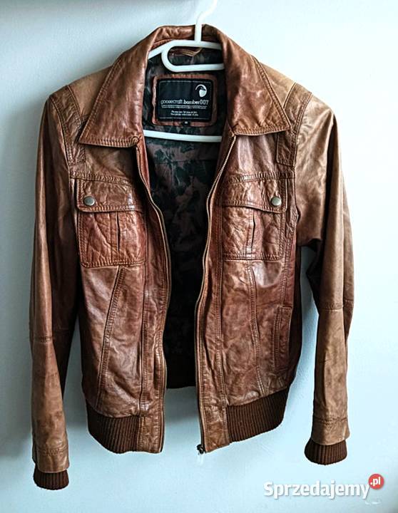 Kurtka Skóra Naturalna Kultowej Marki Goosecraft Rozmiar M Poraj