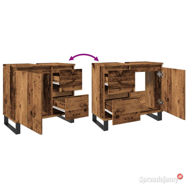 Szafka pod umywalkę stare drewno 65x33x60 Warszawa