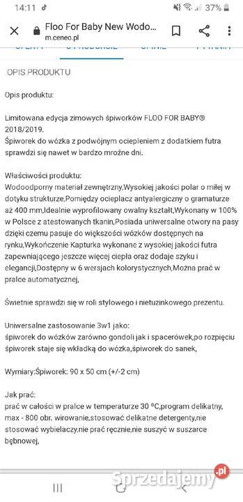 Floo For Baby Wodoodporny Śpiworek Z Futerkiem chłopiec śląskie Katowice