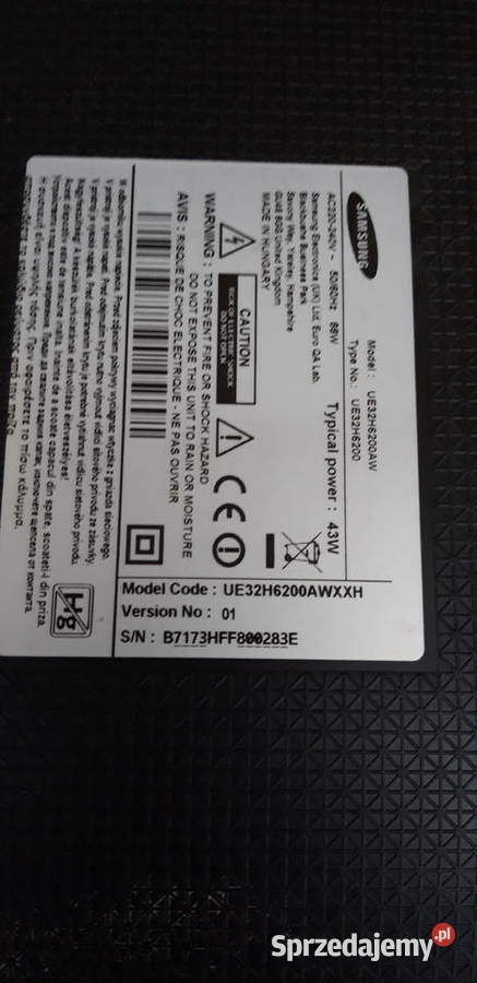 Telewizor 32 cale Samsung uszkodzony Warszawa sprzedam