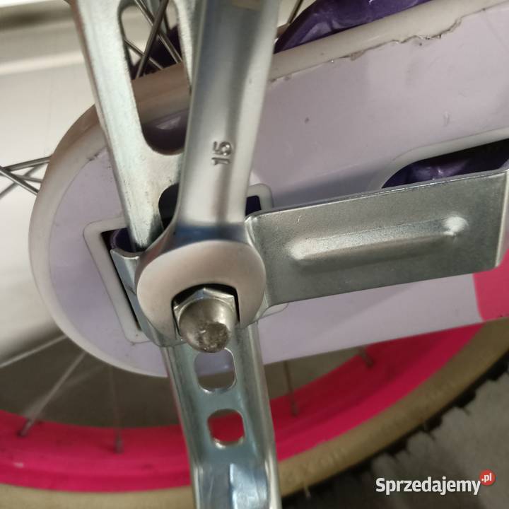 Rower dziecięcy fioletoworóżowy koła 16 kółka