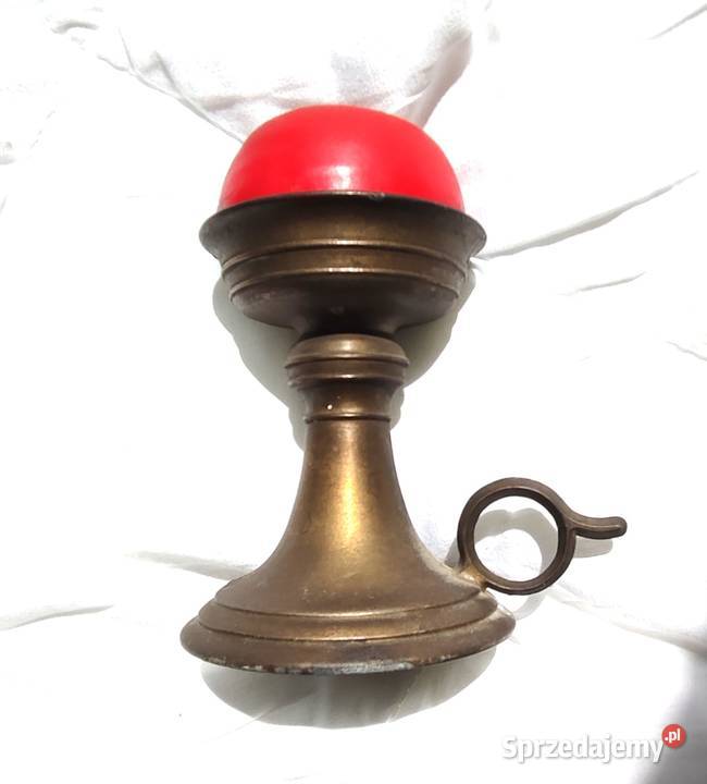 stary świecznik kaganek mosiężny Gdańsk