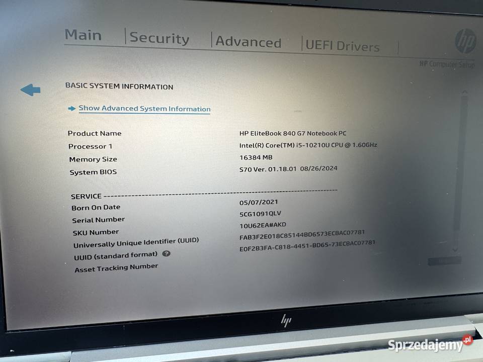Laptop HP Elitebook 840 G7 i510210U16GHz 16GB