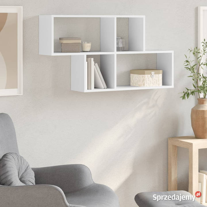Półka ścienna biała 100x20x53 materiał Warszawa