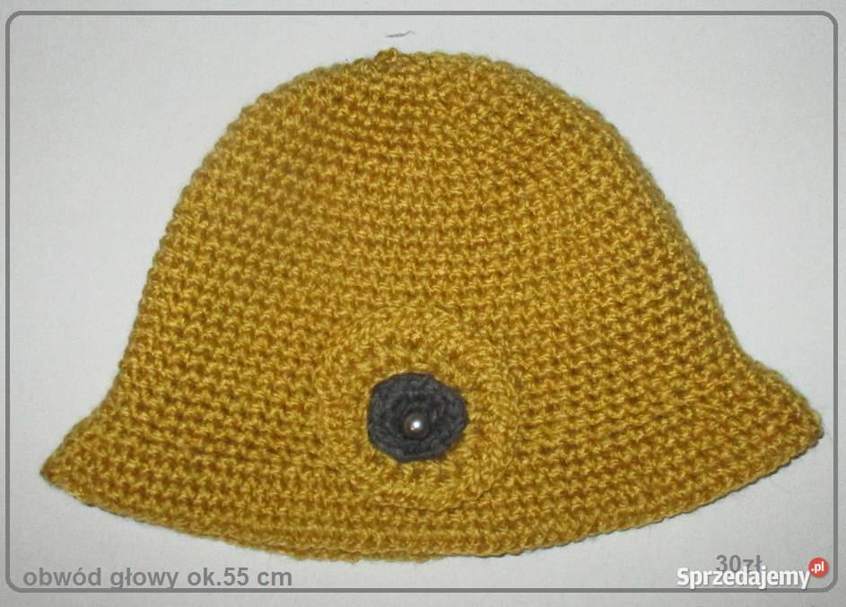 Kapelusz ażurowy hand made melanż szarościhand Dla kobiet Łódź