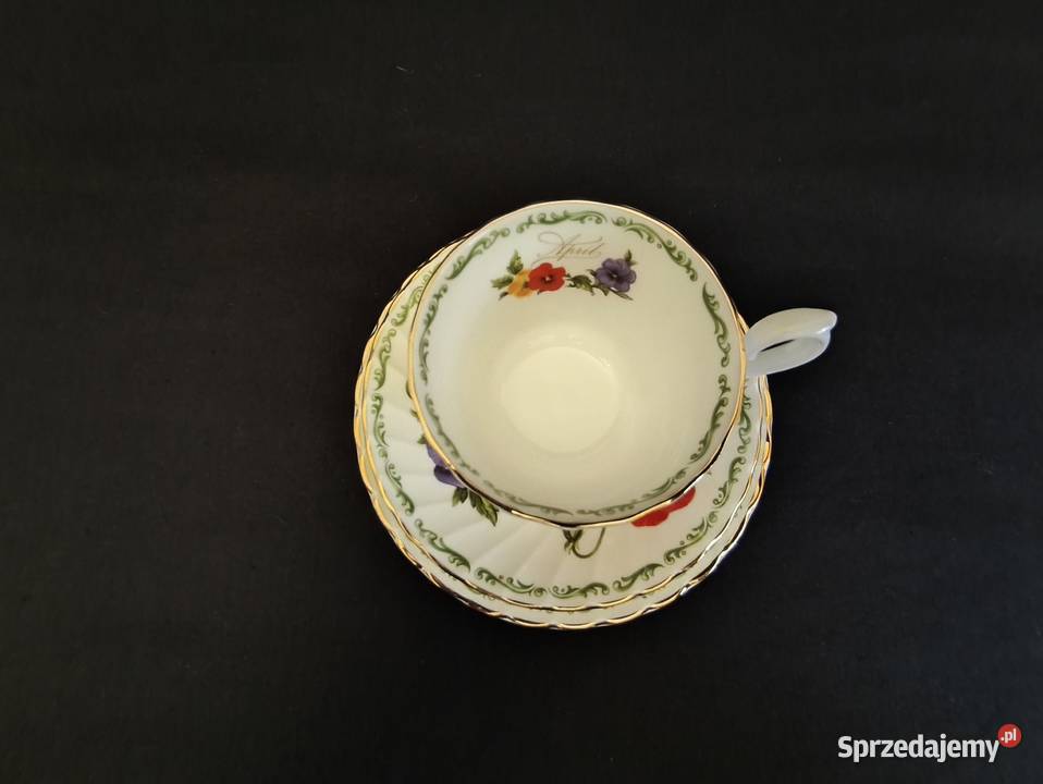 Zestaw kawowy trio angielskie Royal Kwiecień Chełm