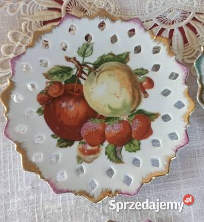 Talerzyk z owocami Ażury reliefy można powiesić Porcelana i szkło Gdańsk