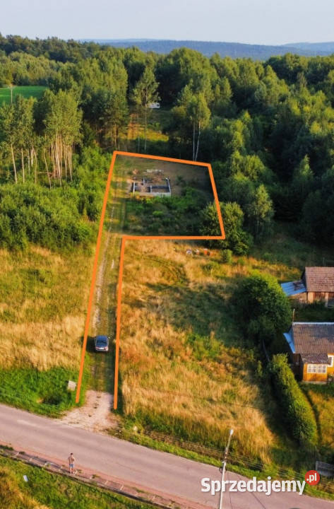 Piękna działka 1249m2 z rozpoczętą budową domu Zagnańsk sprzedam