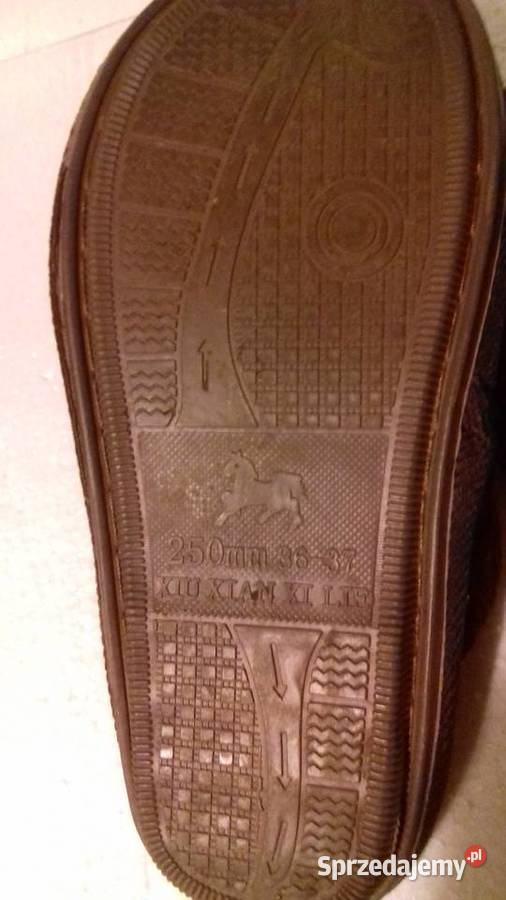 kapcie welurowe unisex damskie r3637 brązowe Warszawa