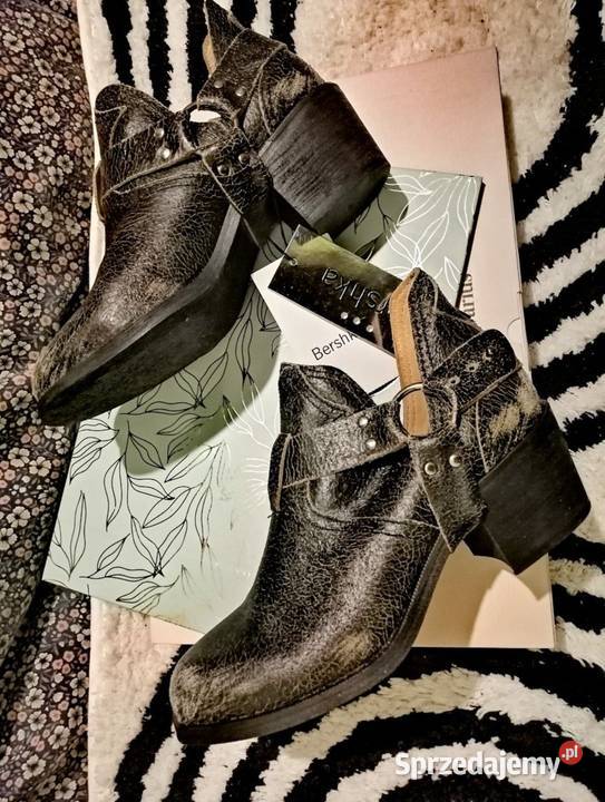 BERSHKA buty SKÓRZANE botki półbuty SKÓRA Leszno