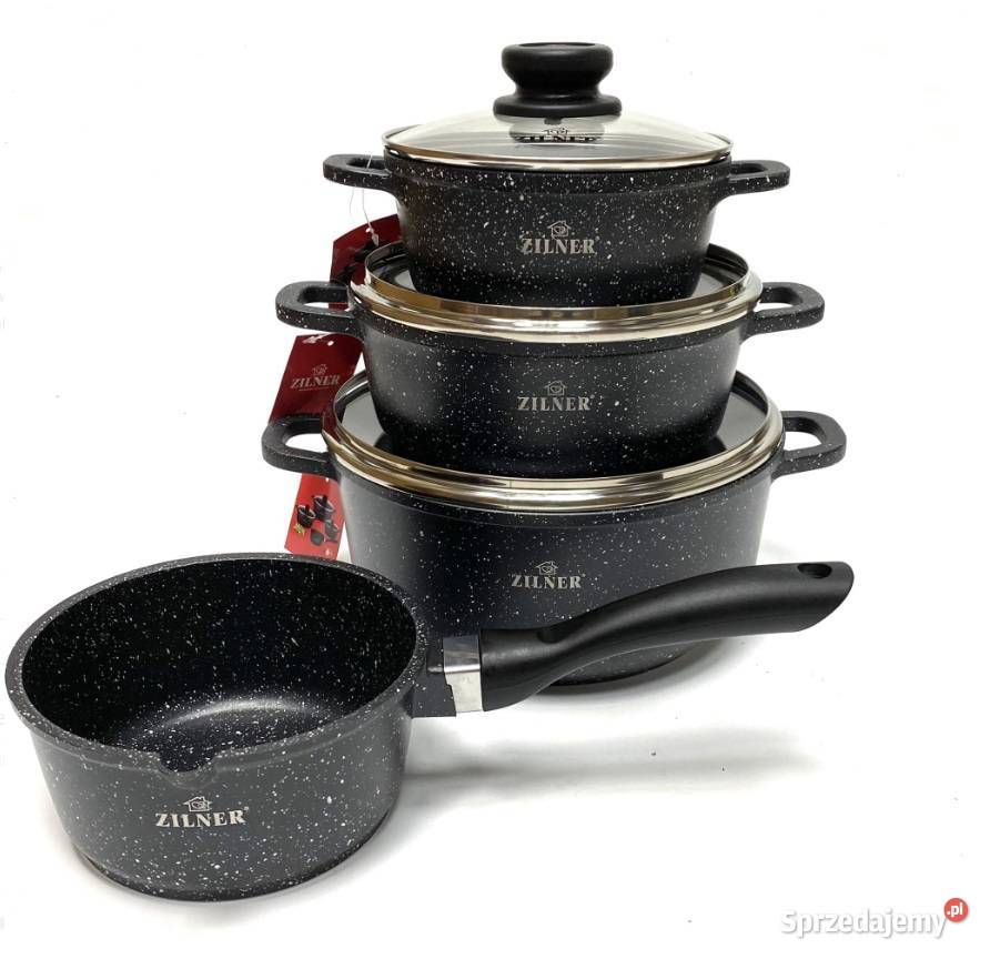 Garnki marmurkowe szare czarne śląskie Ostrów sprzedam