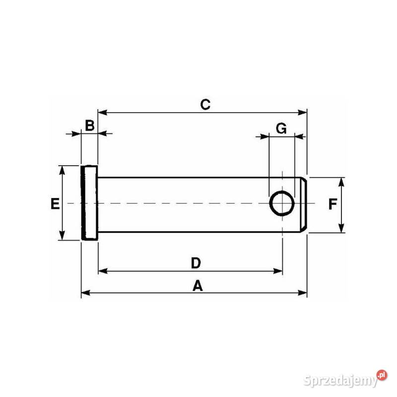 Sworzeń stabilizatora 12x50mm APZ1750 568910 Do maszyn uprawowych Kamionna