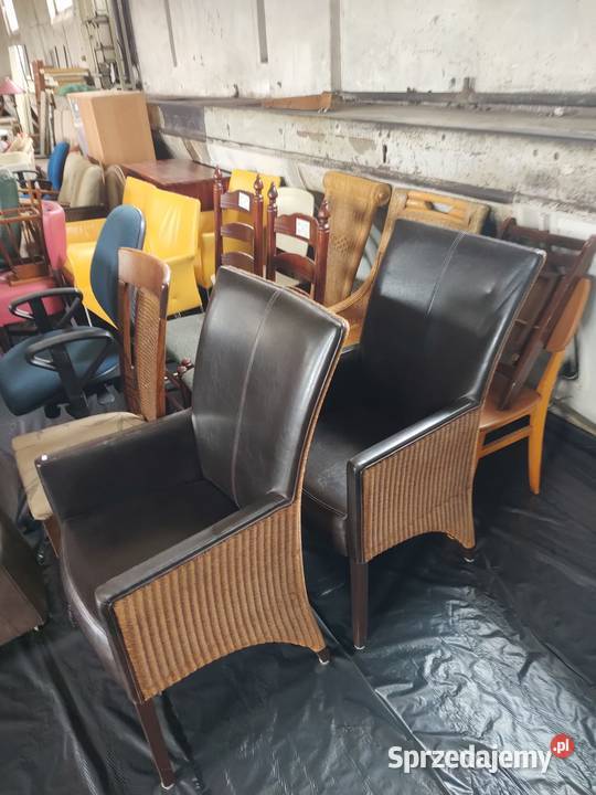 stylowe krzesło ratanowe Piękny fotel Legnica sprzedam